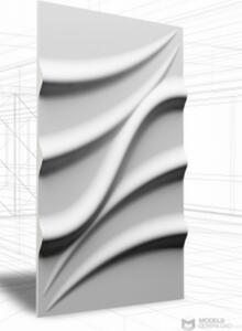 Gipsz falburkolat - Loft-3D Dekor-25 beltéri festhető gipsz 3d dekor falpanel fehér hullám vonal