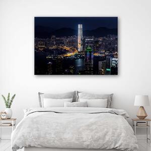 Gario Vászonkép Megvilágított felhőkarcoló Méret: 60 x 40 cm