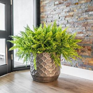 Réz színű fém cserép 23-38 cm átmérővel – elegáns növénytartó - 22 cm