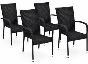 Paris kerti rattan székek szett, 4 db, 4 szék
