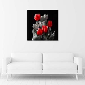 Gario Vászonkép Csokor piros tulipán Méret: 30 x 30 cm