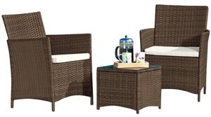 Avenberg Veneto rattan szett, barna/bézs