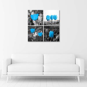 Gario Vászonkép Kék tulipánok készlete Méret: 30 x 30 cm