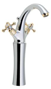Reitano Rubinetteria Reitano Rubinetteria, ANTEA szabadon álló mosdócsap lefolyóval, magasság 300mm, króm / arany, 3272L