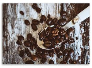 Gario Vászonkép Kávébab egy kanálon Méret: 60 x 40 cm