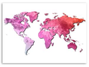 Gario Vászonkép Rózsaszín vintage világtérkép Méret: 60 x 40 cm