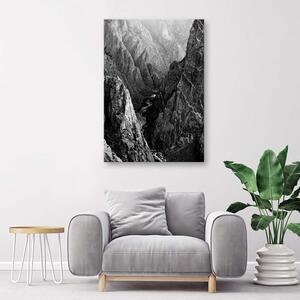 Gario Vászonkép Fekete-fehér hegyi táj Méret: 40 x 60 cm