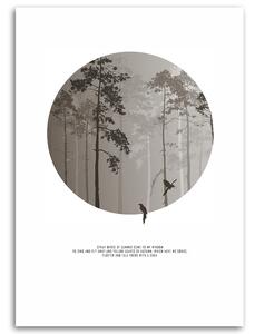 Gario Vászonkép Madarak az erdőben Méret: 40 x 60 cm