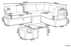 Kombinálható hatszemélyes sarok ülőgarnitúra bézs párnákkal RIMA III