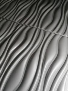 Polistar Flow szürke hullámos polisztirol falpanel (50x50cm), dekor burkolat