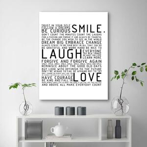 Gario Vászonkép Mosoly, nevetés, szeretet Méret: 40 x 60 cm