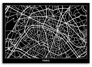Gario Vászonkép Párizs utcák térképe Méret: 60 x 40 cm