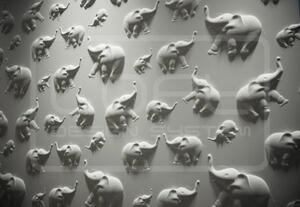 Loft-3D Dekor-14 falpanel beltéri festhető gipsz 3d dekor falpanel fehér elefánt