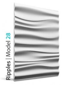 Loft-3D Dekor-28 beltéri festhető gipsz 3d dekor falpanel fehér hullámos