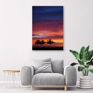 Gario Vászonkép Színes égbolt és pálmafák Méret: 40 x 60 cm