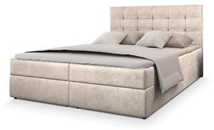 GLOS M ágyneműtartós boxspring ágy 140x200 - krémszínű