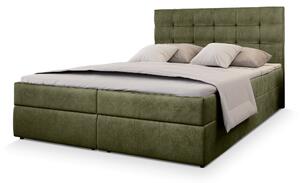 GLOS M ágyneműtartós boxspring ágy 180x200 - olivazöld