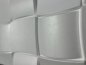 MYWALL RUBIK kocka fehér festhető polisztirol falpanel, modern falburkolat (60x60cm)