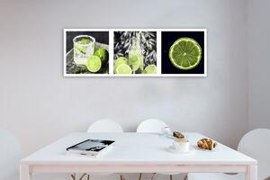 Gario Vászonkép Zöld citrommal díszítve Méret: 90 x 30 cm
