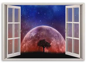 Gario Vászonkép Ablak - hold Méret: 60 x 40 cm