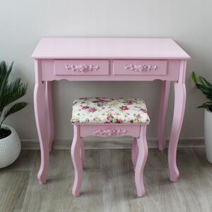 Modern öltözőasztal székkel rózsaszínben