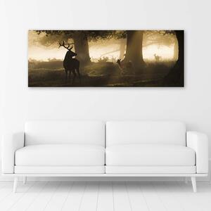 Gario Vászonkép Szarvas a ködben Méret: 90 x 30 cm