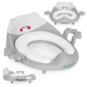 Wc szűkítő ülőke fülekkel puha párnával szürke