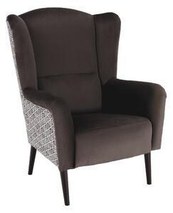 KONDELA Design fotel, Velvet anyag barna/minta Terra, BELEK