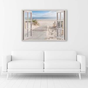 Gario Vászonkép Ablak út a strandra Méret: 60 x 40 cm