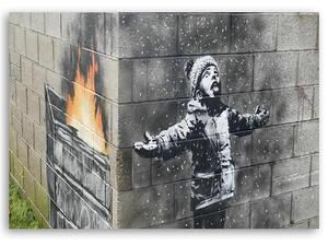 Gario Vászonkép Port talbot fiú, Banksy falfestmény Méret: 60 x 40 cm