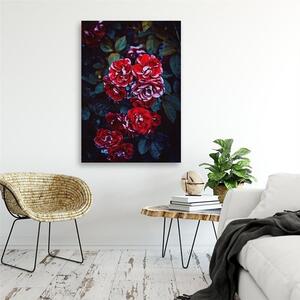 Gario Vászonkép Piros virágok leveles háttérrel Méret: 40 x 60 cm