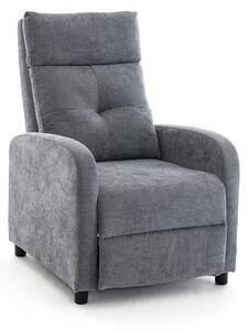 Manuális fekvőfotel, relax fotelágy push back, szürke zsenília szövet