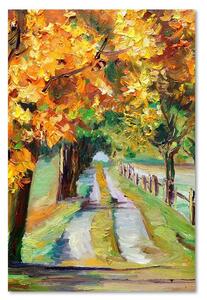 Gario Vászonkép Őszi út, mintha kézzel festett lenne Méret: 40 x 60 cm