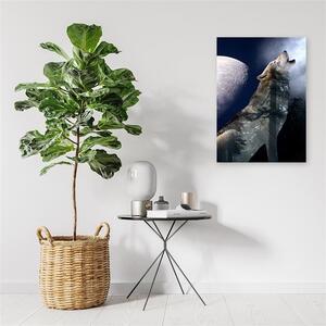 Gario Vászonkép Farkas üvölt éjszaka a Holdnak Méret: 40 x 60 cm