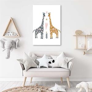 Gario Vászonkép Színes zsiráfok Méret: 40 x 60 cm
