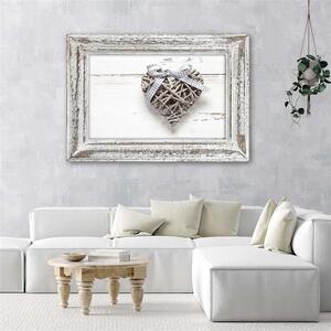 Gario Vászonkép Fonott szív, masni fával Méret: 60 x 40 cm