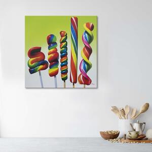 Gario Vászonkép Öt színes nyalóka Méret: 30 x 30 cm