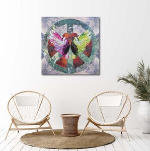 Gario Vászonkép Békejel és madarak Méret: 30 x 30 cm