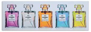 Gario Vászonkép Színes palackok Chanel parfümökhöz Méret: 90 x 30 cm