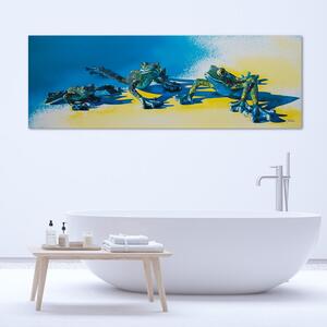 Gario Vászonkép Három kék béka Méret: 90 x 30 cm