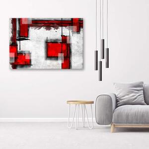 Gario Vászonkép Geometrikus absztrakció piros színben Méret: 60 x 40 cm