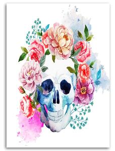 Gario Vászonkép Festett koponya virágokkal Méret: 40 x 60 cm