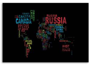 Gario Vászonkép A világ térképe országnevekkel Méret: 60 x 40 cm