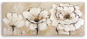 Gario Vászonkép Három fehér virág Méret: 90 x 30 cm