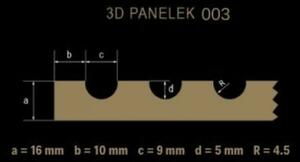 LEER-003 bordázott festhető lamellás falpanel, MDF panel skandináv stílus (68x200cm)