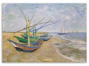 Gario Vászonkép Halászcsónakok a strandon Saintes-Maries-de-la-Merben - Vincent van Gogh, reprodukció Méret: 60 x 40 cm