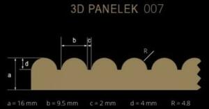 LEER-007 Flexi hajlítható bordázott festhető lamellás panel, skandináv stílus (68x200cm)