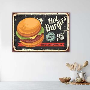 Gario Vászonkép Tábla retro burger Méret: 60 x 40 cm