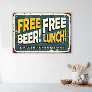Gario Vászonkép Tábla ingyen sör Méret: 60 x 40 cm