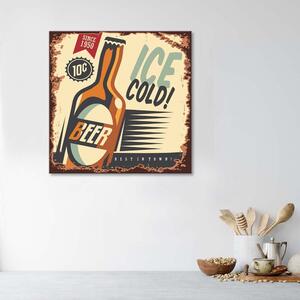 Gario Vászonkép Retro hideg sör Méret: 30 x 30 cm